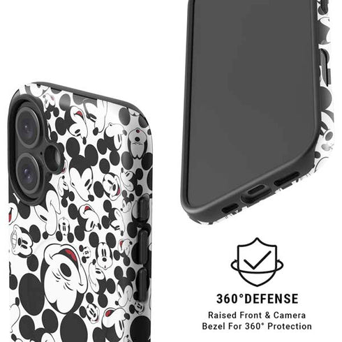 Disney Mickey Mouse Face Pattern iPhone 16 Plus Magsafe Impact Case